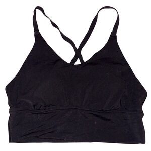 Aerie Womens Black Sports Bra OFFLINE Strappy Medium Support Bra, Size‎ S/P